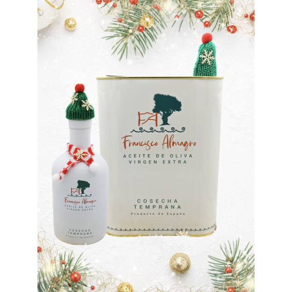 Pack especial Navidad dos envases, 3L + 500mL - Aceite de Oliva Virgen Extra  - Lata Gourmet
